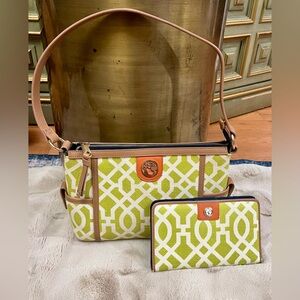 Spartina 449 Lattice Linen & Leather Heyward Southern State of Mind Bag Wallet 💚